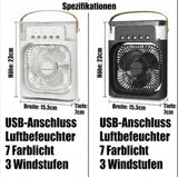 Tragbare Mini-Klimaanlage – Ventilator, Kühler & Befeuchter mit LED
